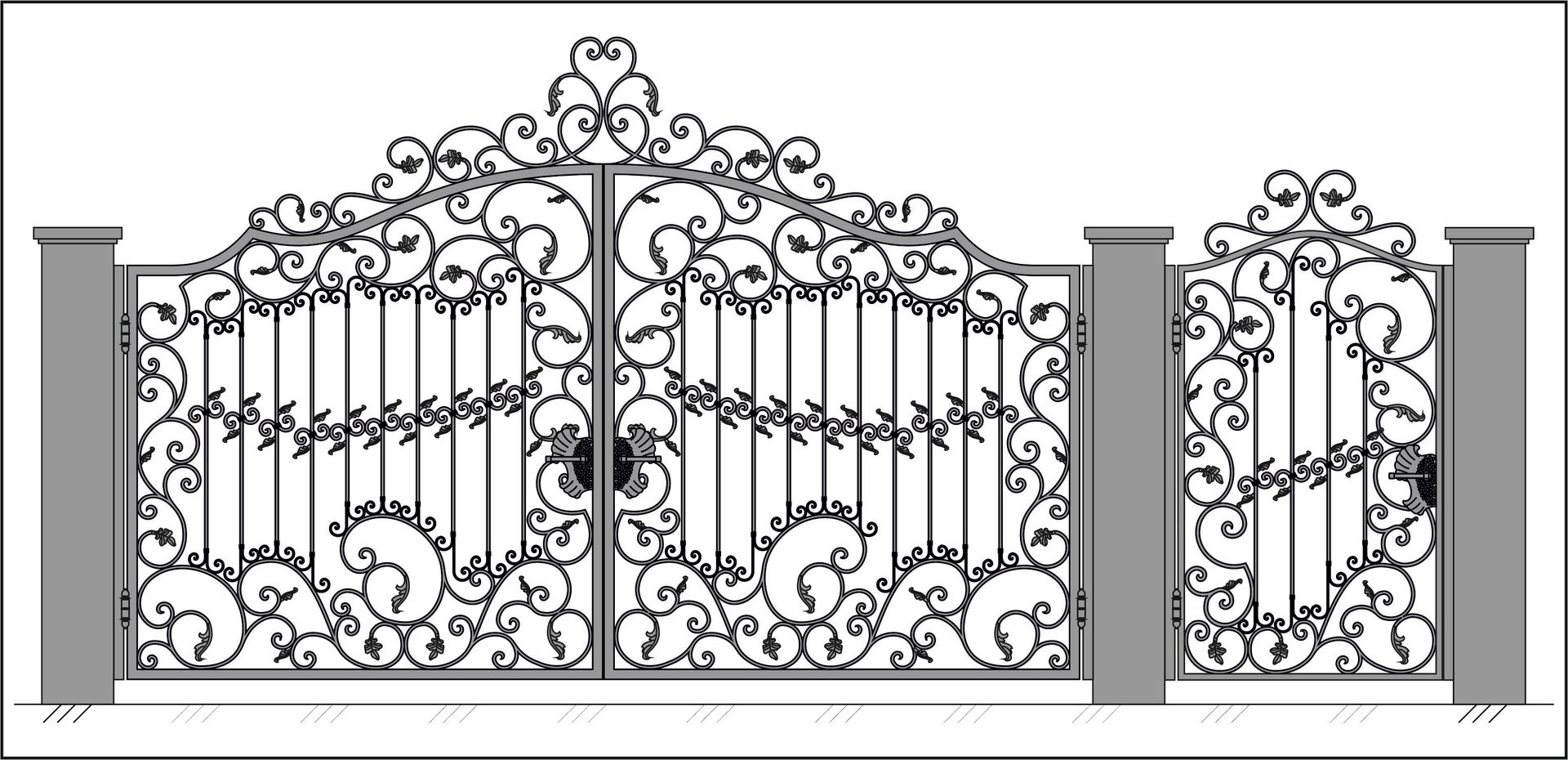 Кованые ворота v-028 (1 кв.м.)